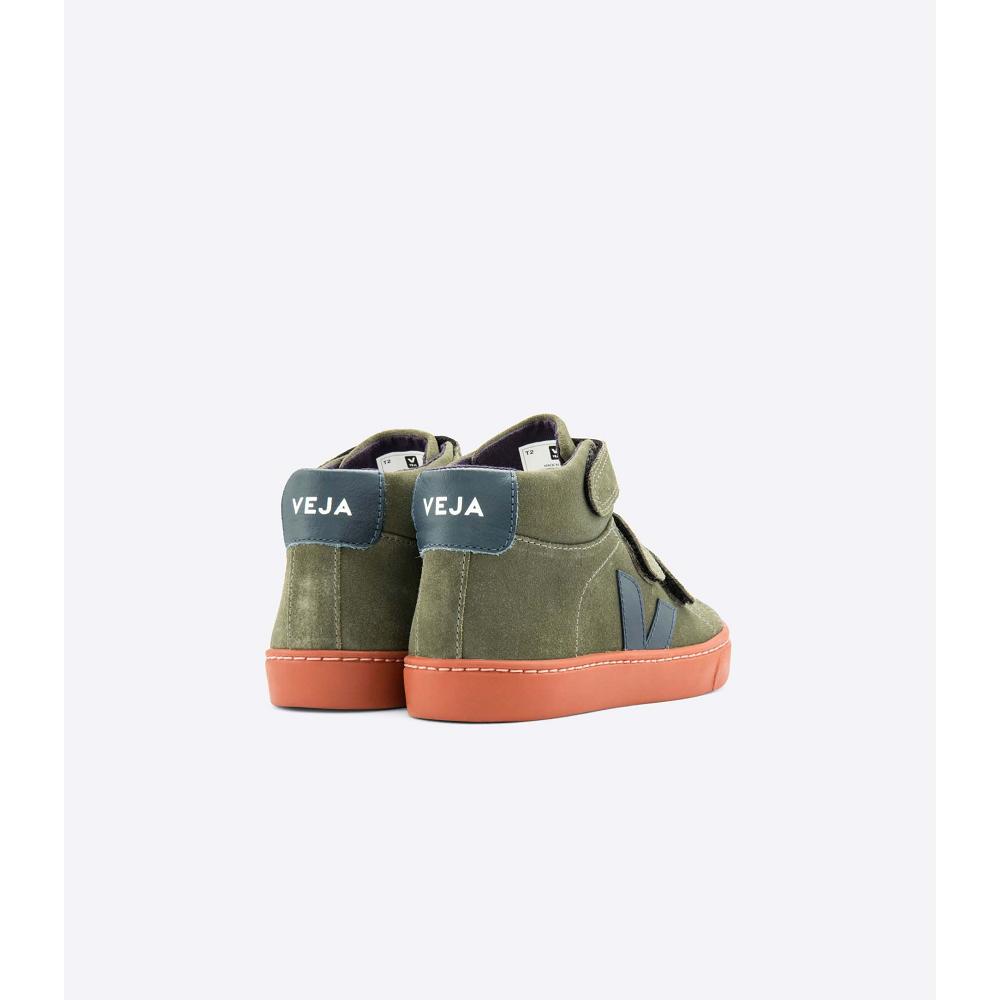 Veja ESPLAR MID SUEDE Hoog Kinderen Olijfgroen | BE 694XYU